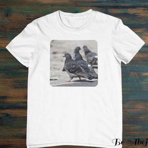 Lovely Pigeons Women&#39;s Men&#39;s Unisex Cotton Tee Unique Print T-Shirt