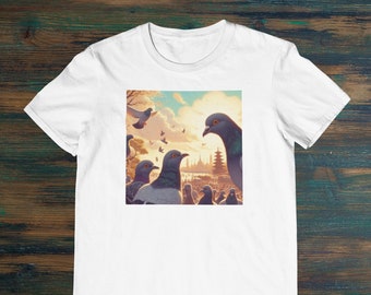 True Beautiful Pigeons Art Men&#39;s Unisex Cotton Tee Unique Printed T-Shirt