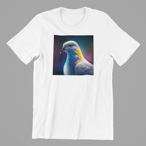 Pigeon City Bird Men&#39;s Unisex Cotton Tee Unique Printed T-Shirt