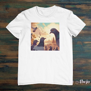 True Beautiful Pigeons Art Men&#39;s Unisex Cotton Tee Unique Printed T-Shirt