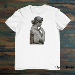 Statue Skulptur Calliope Art Aesthetics Herren Unisex Baumwoll-T-Shirt Einzigartiges bedrucktes T-Shirt