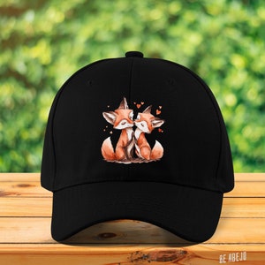 Schattige vossen DTF-geprinte katoenen baseballpet Dad Hat
