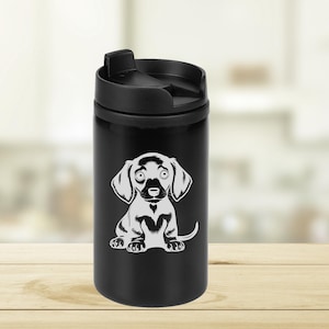 Cute Dachshund Dog Laser Engraved Thermo Tumbler Travel Mug