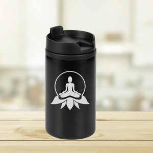 Buddha Lotus Yoga Pose Laser Engraved Thermo Tumbler Travel Mug