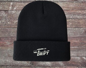 Embroidered Drift Car Beanie Hat Winter Cap
