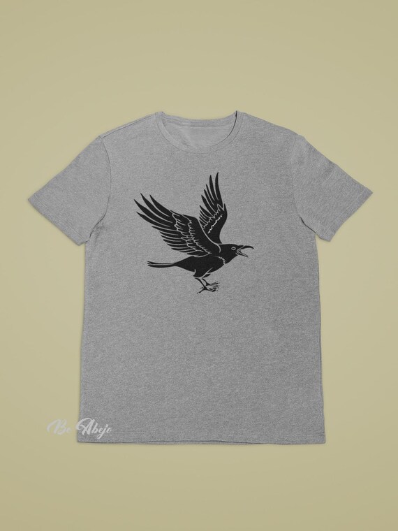 美しいカラスのメンズ、レディース、ユニセックスコットンTシャツ