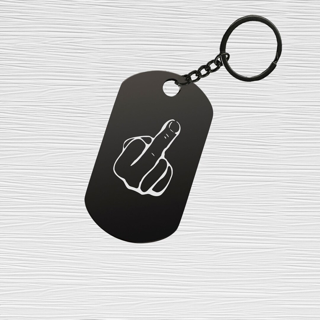 Mister Boncuk UNIQUE Portachiavi con incisione in acciaio inox con vera pelle – Personalizzabile con incisione a scelta – Perfetto anche come idea regalo, Lucido – incisione nera, siehe Beschreibing