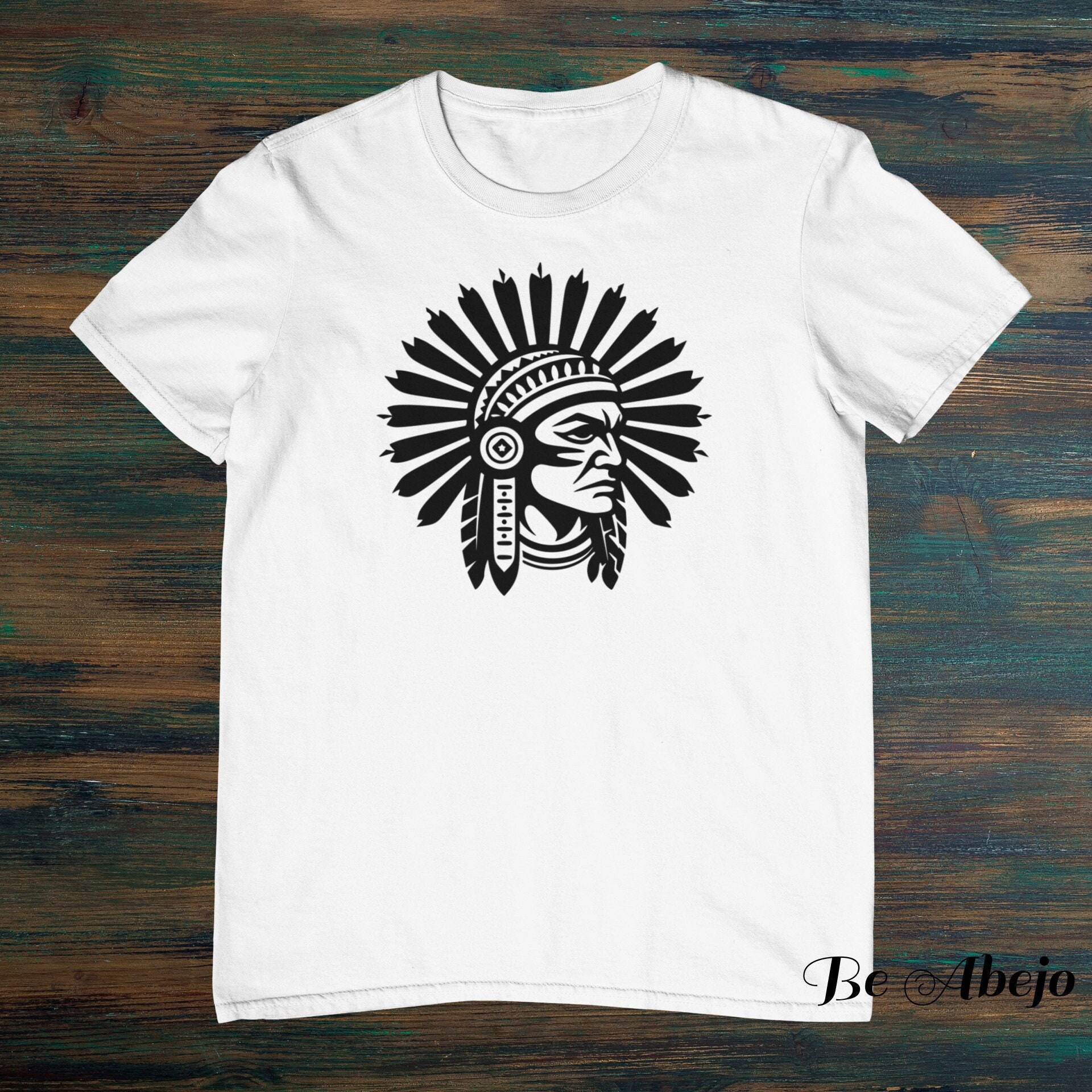 Native Indian Tribal Ethnic Logo Men's Unisex Cotton Tee Unique