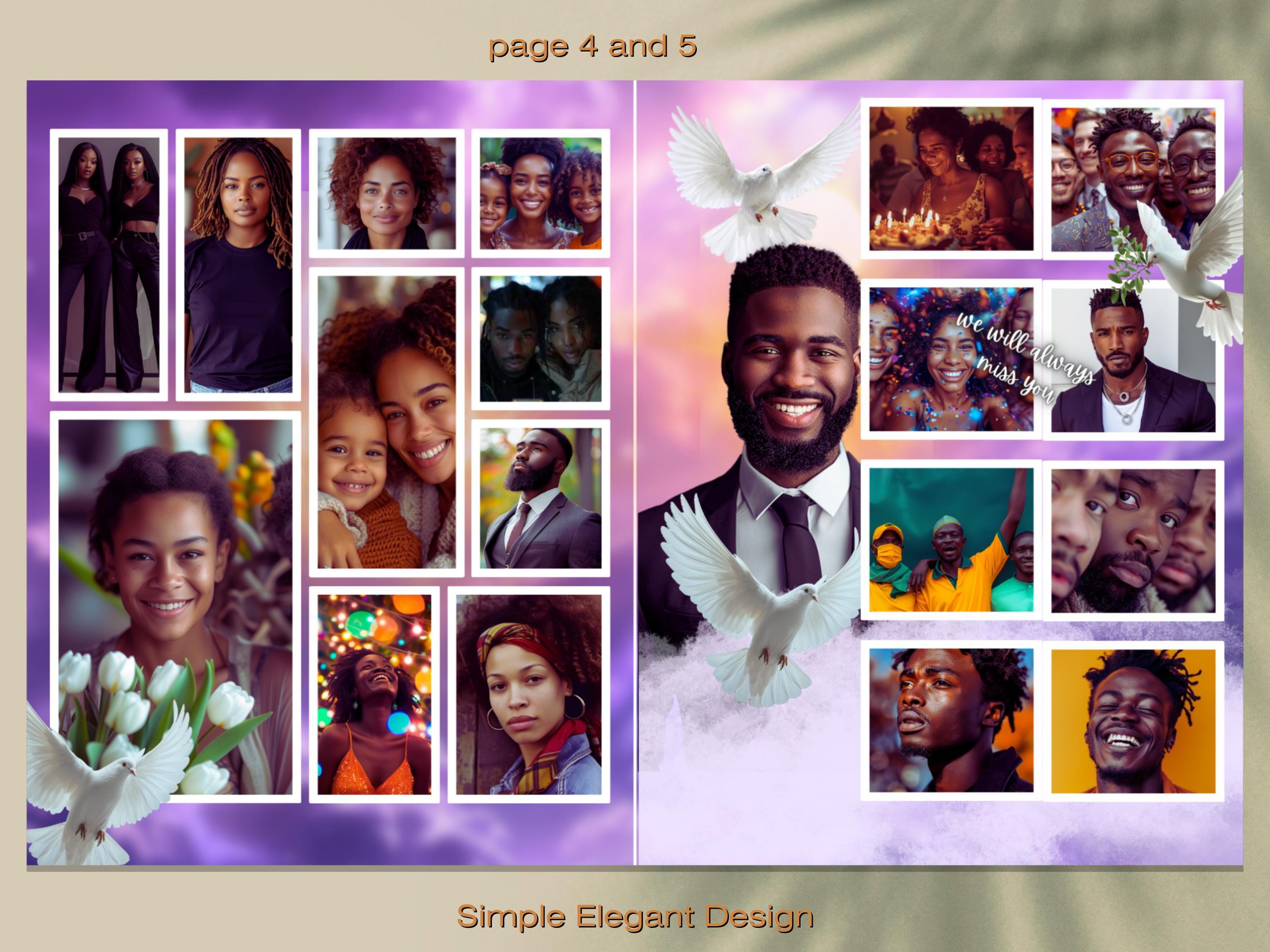 FUNERAL Program 8 Pages MAN PURPLE Heaven 8.5