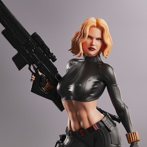 Assasin Agent Girl 3D STL File, 3D Digital Printing, movie Characters, Figures