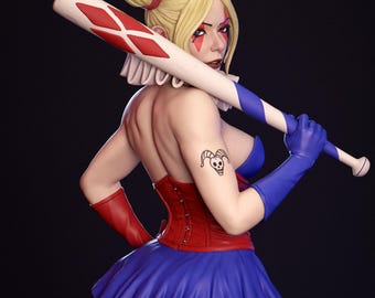 Clown Girl con Bat 3D STL File, Stampa digitale 3D, Personaggi del film, Figure