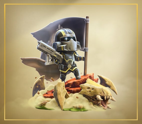 Chibi Shooter 3D STL File, 3D Digital Printing, movie Characters, Figures