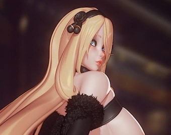 May include: A woman with long blonde hair and a black headband with a black flower. She is wearing a black dress with a fur collar.