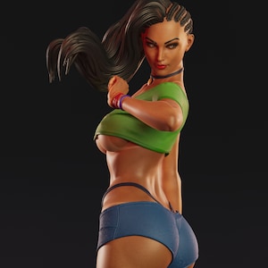 Cheerful Fighter Girl 3D STL File, 3D Digital Printing, movie Characters, Figures