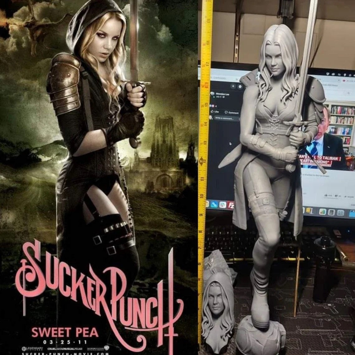Abbie Cornish Sucker Punch Sweet Pea 3D STL File, 3D Digital Printing, Movie Characters, comic, Figures
