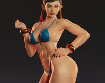 Chinese Fighter Girl 3D STL File, 3D Digital Printing, movie Characters, Figures