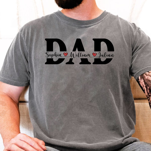 Custom Dad Shirt With Kids Names, Dad Shirt, Father's Day Shirt, New Dad Gift, Personalized Dad Shirt, Gift For Dad, Custom Children Names