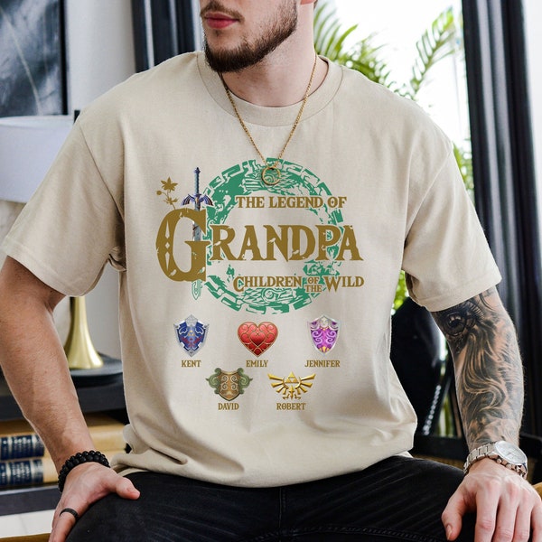 Custom The Legend Of Grandpa Shirt, Children Of The Wild Shirt, Father's Day Gift For Papa, Breath Of The Wild Shirt, Tears Of The Kingdom