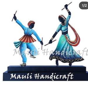 MAULI HANDICRAFT Handcrafted Dandia Table top  – Indian Tribal Metal Art – Ethnic Home Decor – Design for Living Room