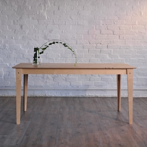 Modern Birch Plywood Dining Table – Minimalist Flat-Pack Wooden Table for Kitchen, Home Office, or Studio | Scandinavian Japandi Table