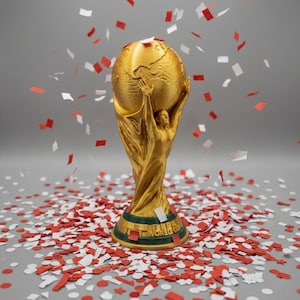 World Cup 2026 Trophy Replica - Gold Football Cup 3D Printed - Soccer Decor