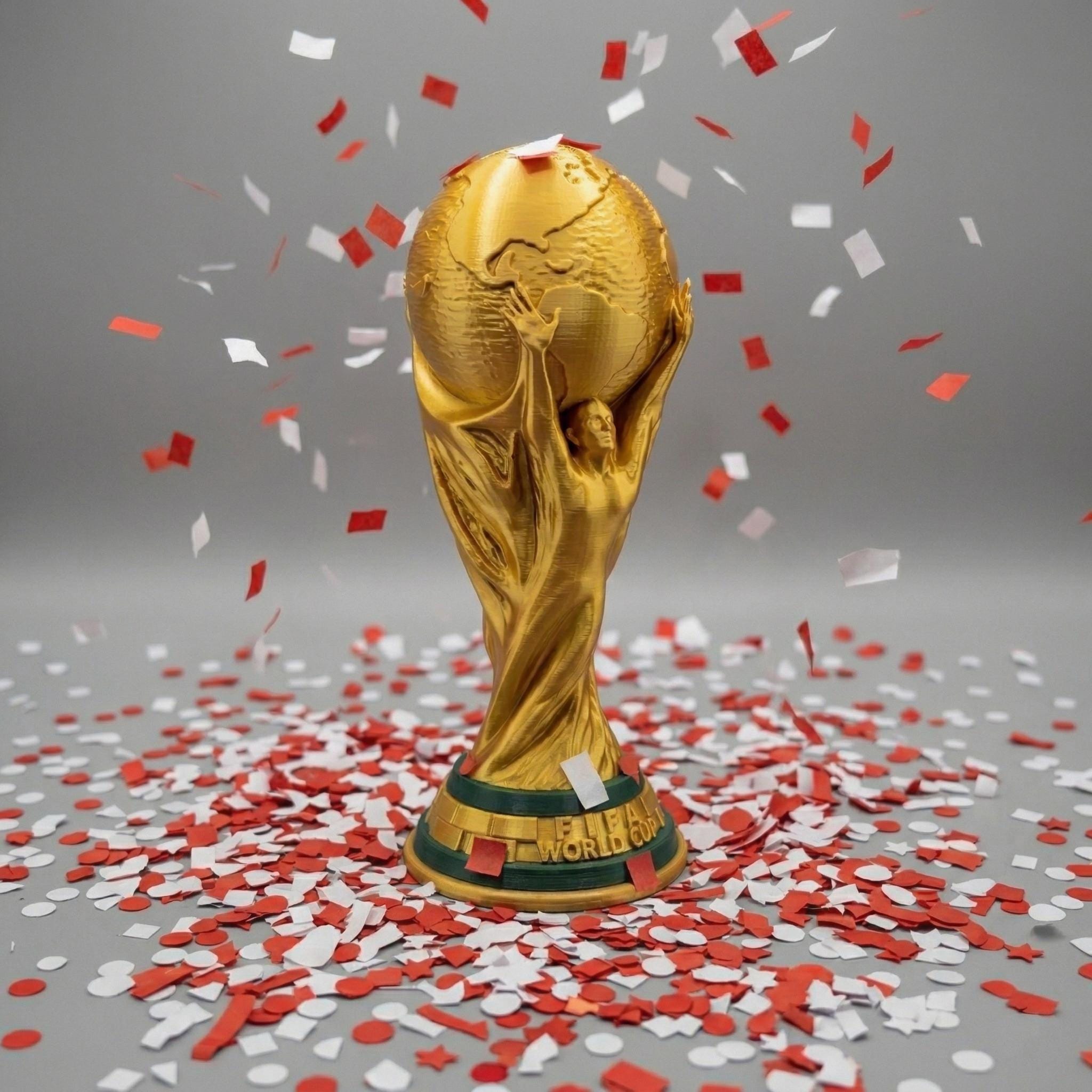 Réplique Trophée Coupe Du Monde 2022 – Résine Dorée, 35,8 Cm – Décoration Collection, Bureau, Chambre – Reproduction 1:1