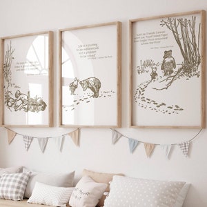 Winnie the Pooh Quote Print, Winnie the Pooh art, Winnie the Pooh Poster, Winnie the Pooh decor, Brown Nursery Print, Neutral Nursery Decor