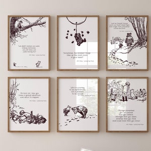 Winnie the Pooh Quote Print, Winnie the Pooh art, Winnie the Pooh Poster, Winnie the Pooh decor, Brown Nursery Print, Neutral Nursery Decor