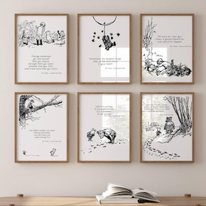 Winnie the Pooh Quote Prints, Winnie the Pooh Print, Black and White Pooh, Baby Shower Pooh, Nursery Decor, Nursery Wall Art, New Baby Gift