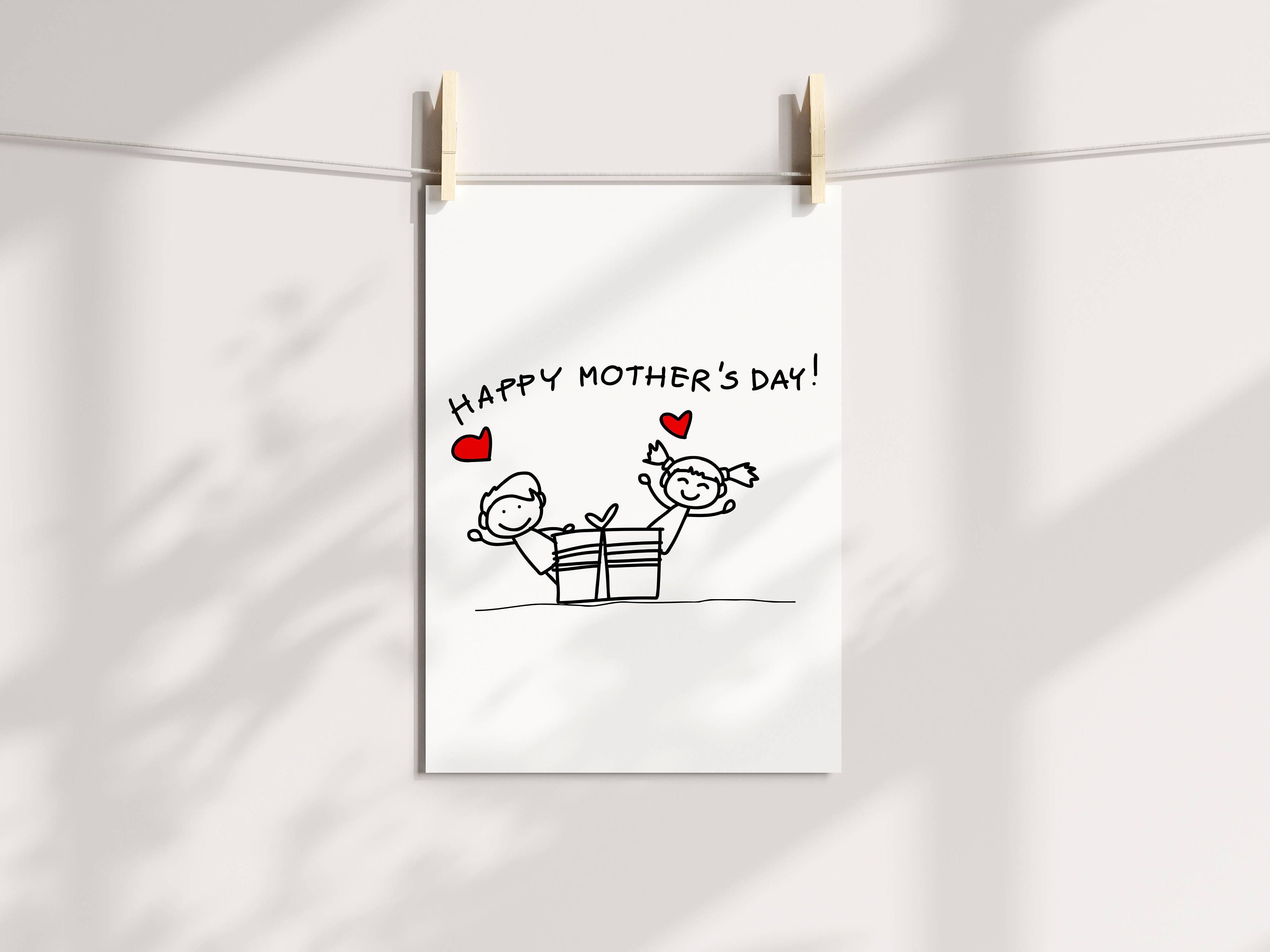 Printable Mothers Day Art happy Mother's Day Illustration Instant ...