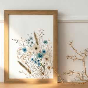 Navy Blue Wildflower Art Prints: Boho Floral Wall Decor (Digital Download) image 10