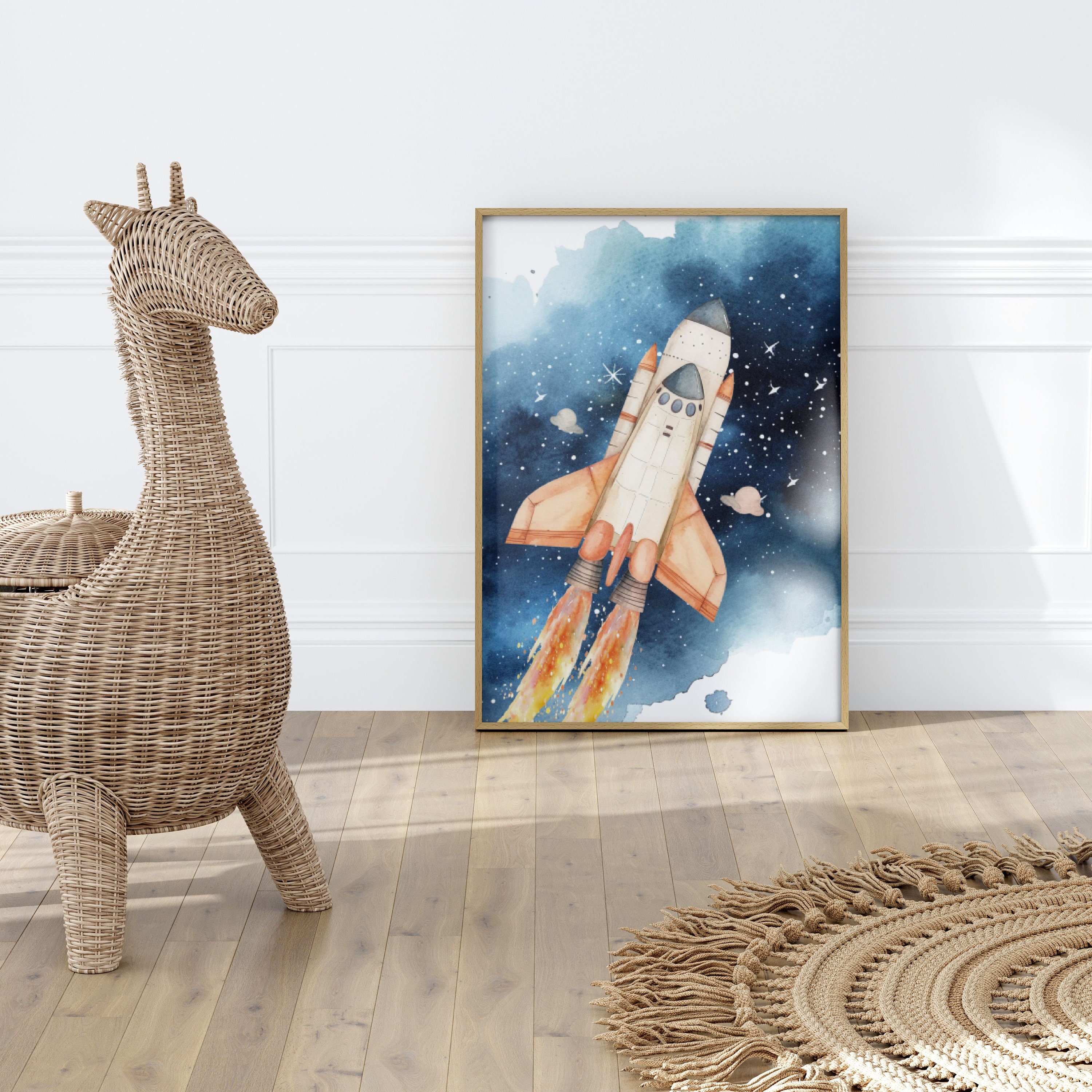 Space Dreams Nursery Decor Set of 3 - Digital Watercolor Prints - Etsy ...