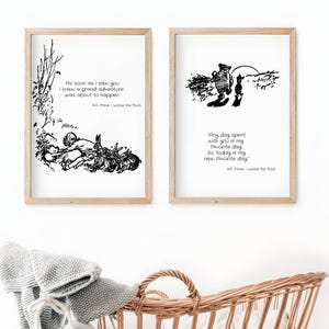 Winnie the Pooh Quote Prints, Winnie the Pooh Print, Black and White Pooh, Baby Shower Pooh, Nursery Decor, Nursery Wall Art, New Baby Gift