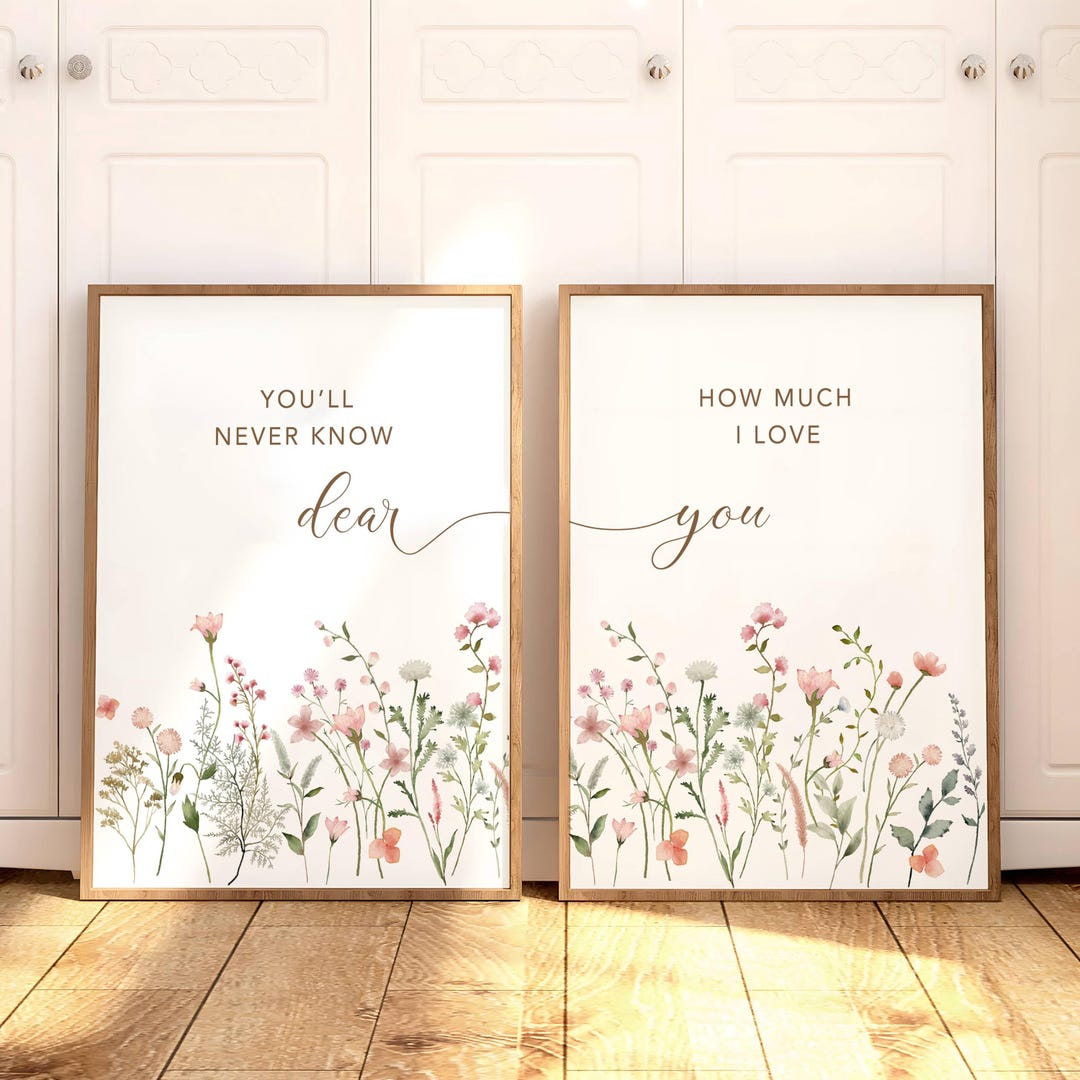 Floral Nursery Art Print Set: Watercolor Wildflowers (digital Download ...