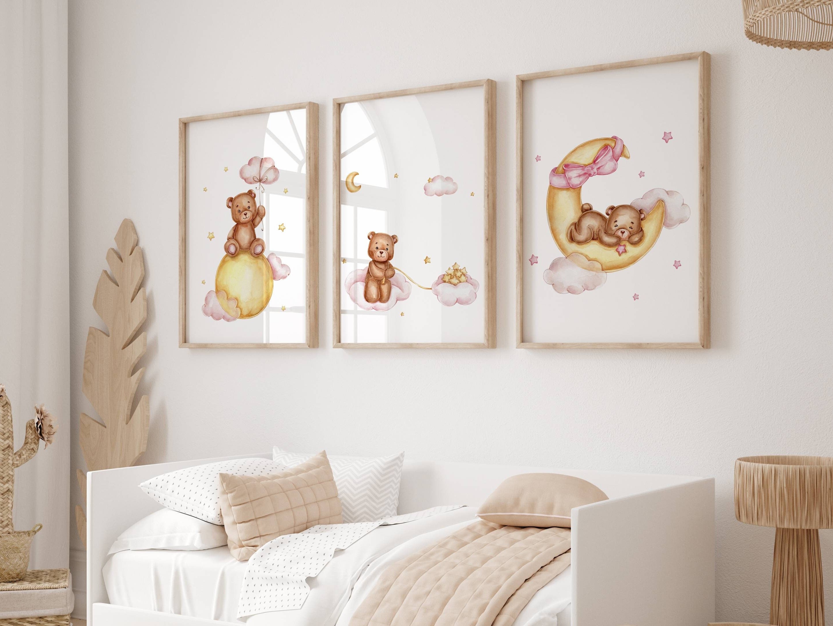Adorable Watercolor Teddy Bear Nursery Wall Art - Set of 3 Prints ...