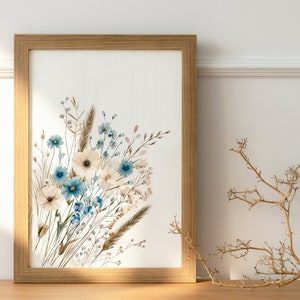 Navy Blue Wildflower Art Prints: Boho Floral Wall Decor (Digital Download) image 9