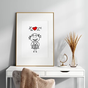 Love Mom Illustration: Muttertag druckbare Kunst (digitaler Download)