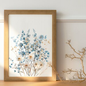 Navy Blue Wildflower Art Prints: Boho Floral Wall Decor (Digital Download) image 8