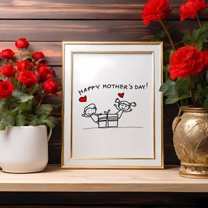 Printable Mother’s Day Art - ‘happy Mother's Day! ’ Illustration ...