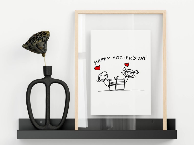 Printable Mothers Day Art happy Mother's Day Illustration Instant ...