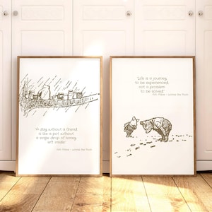 Winnie the Pooh Quote Print, Winnie the Pooh art, Winnie the Pooh Poster, Winnie the Pooh decor, Brown Nursery Print, Neutral Nursery Decor