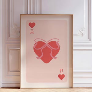 Ace of Hearts Valentine&#39;s Day Print: Romantic Playing Card Art (Digital Download)