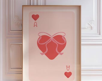 Ace of Hearts Valentine's Day Print: Romantic Playing Card Art (Digital Download)