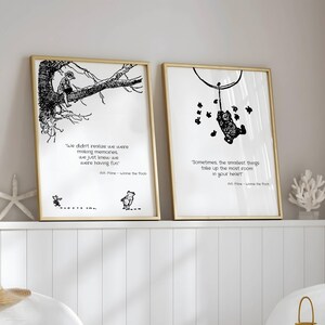 Winnie the Pooh Quote Prints, Winnie the Pooh Print, Black and White Pooh, Baby Shower Pooh, Nursery Decor, Nursery Wall Art, New Baby Gift