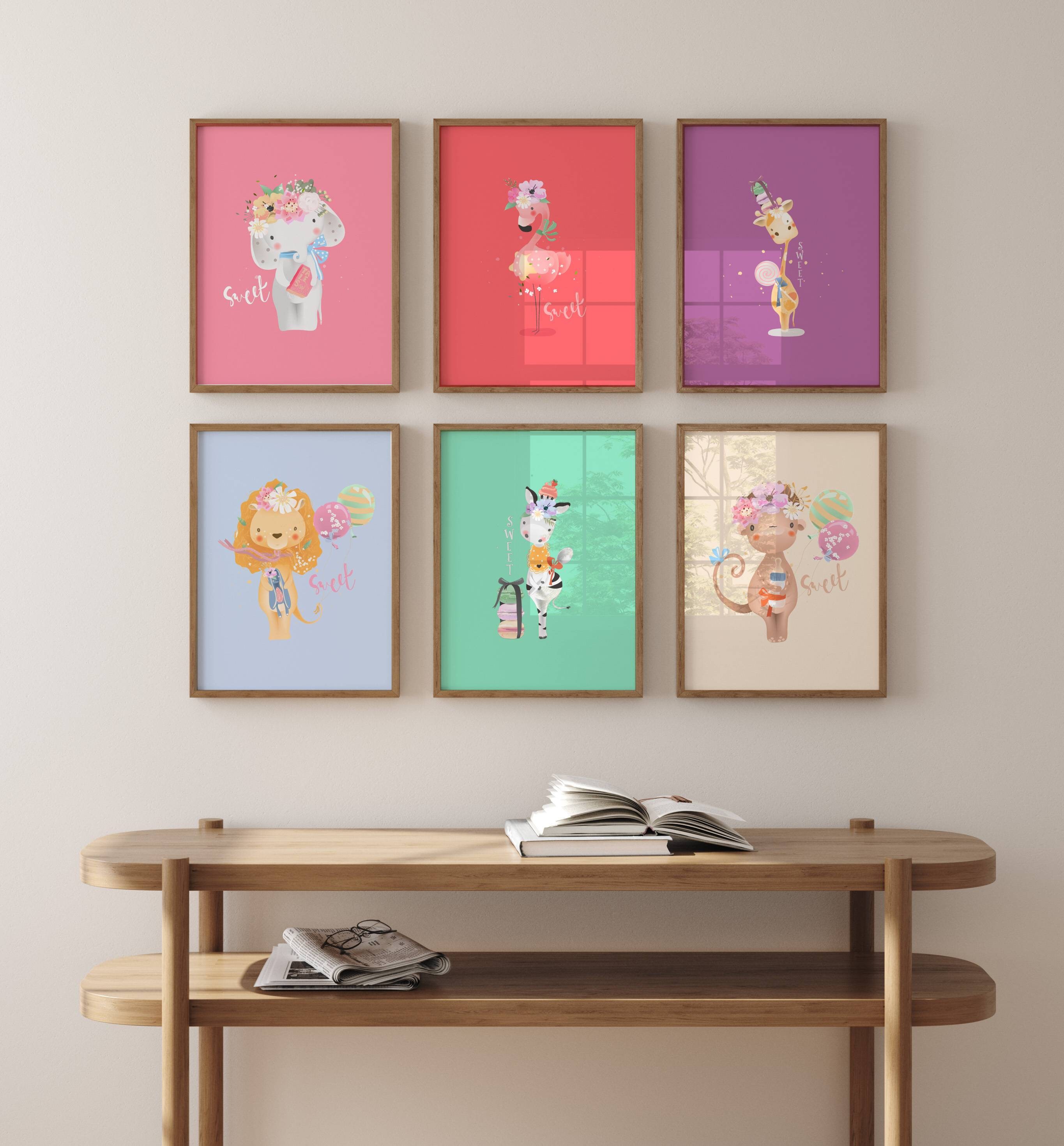 Set of 6 Printable Nursery Wall Decor Baby Safari Animals Prints - Etsy