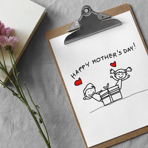 Printable Mother’s Day Art - ‘happy Mother's Day! ’ Illustration ...
