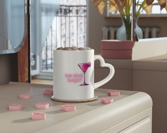 Herzförmige Martini-Tasse, Geschenktasse, rosa Tasse, Mädchentasse, Geschenke für Freundin