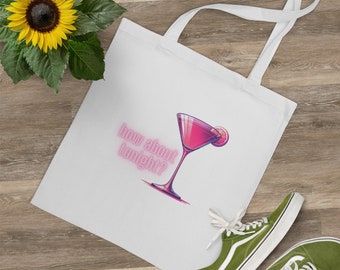 Martini Tote Bag, Roze Tote Bag, Girly Girl Tote Bag, Chique Tote Bag, Tote Bag Cadeau