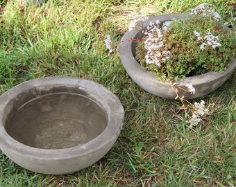 deep bowl bird bath birdbath 25 cm cast stone frost-proof flower bowl insect waterer