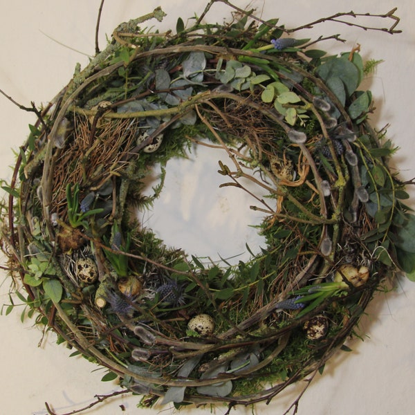 fresh wreath moss pussy willow eucalyptus door wreath table wreath branches natural wreath years durable spring wreath 35 40 45 50 55 60 65 70 cm